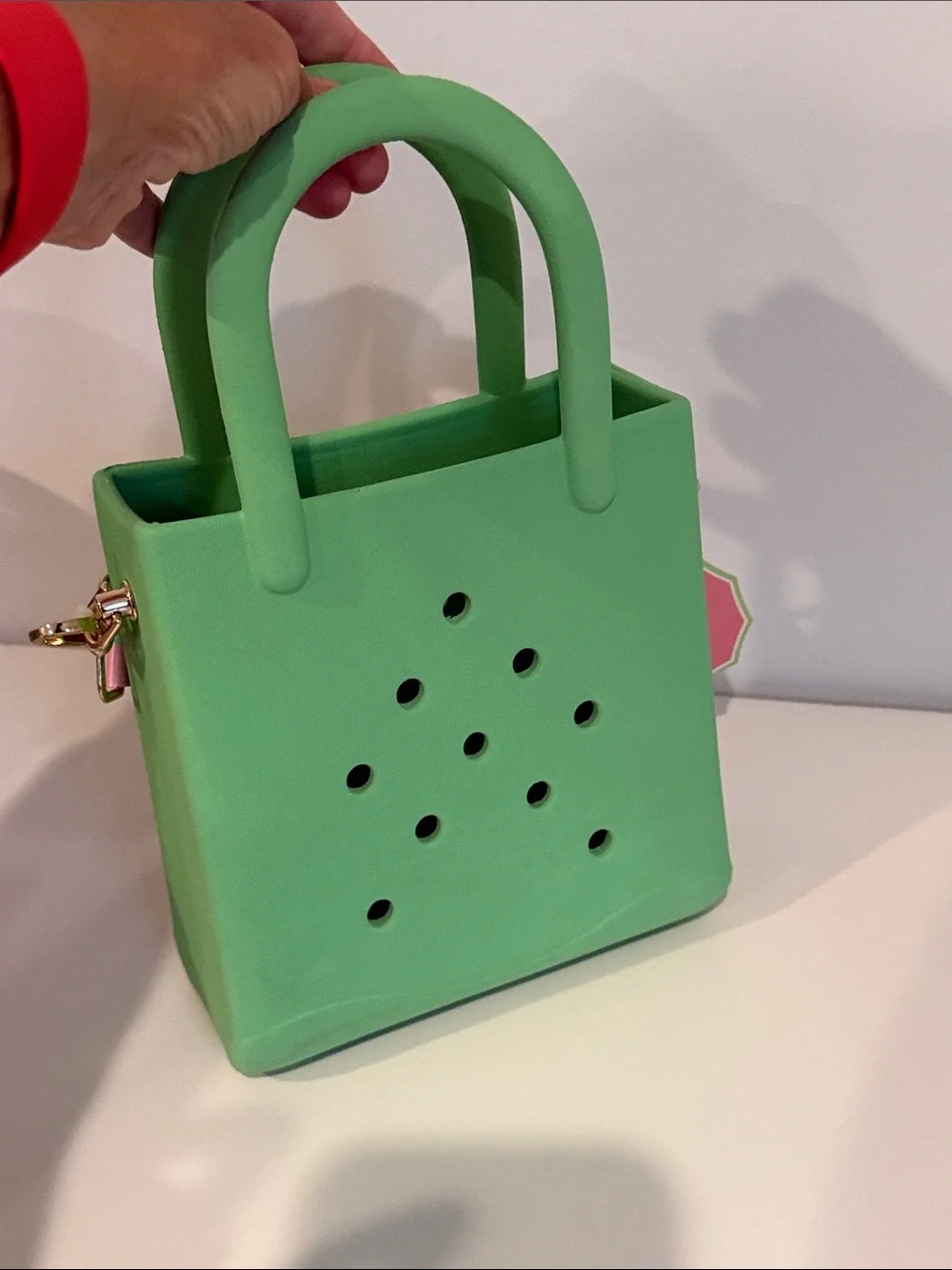 NWT Girls Waterproof Green Silicone Beach Pool Tote with Strap
